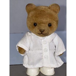 Vintage 80’s Flocked Bear - Girl Nurse Fuzzy Bear
